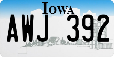 IA license plate AWJ392