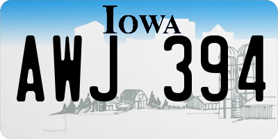 IA license plate AWJ394