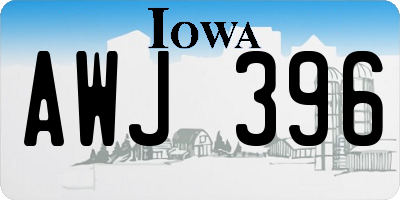 IA license plate AWJ396