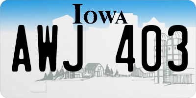 IA license plate AWJ403