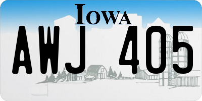 IA license plate AWJ405