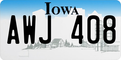 IA license plate AWJ408