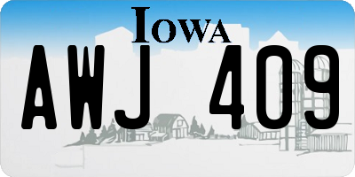 IA license plate AWJ409