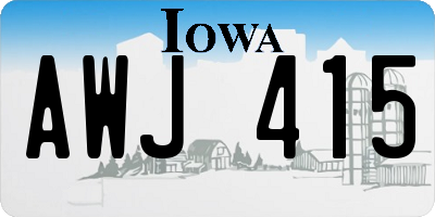 IA license plate AWJ415