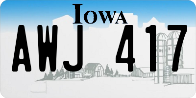 IA license plate AWJ417