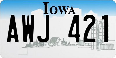 IA license plate AWJ421
