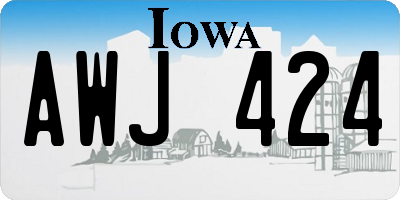 IA license plate AWJ424