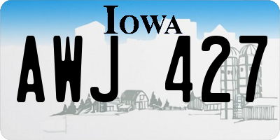 IA license plate AWJ427