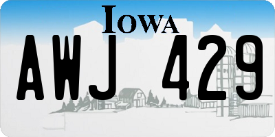IA license plate AWJ429