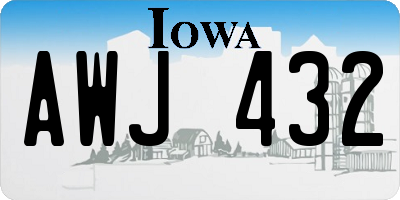 IA license plate AWJ432
