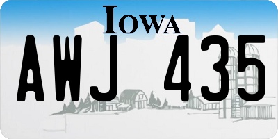 IA license plate AWJ435