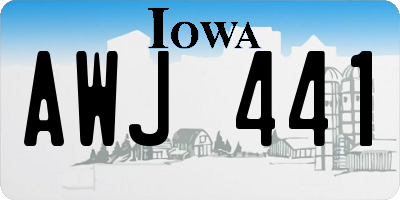 IA license plate AWJ441