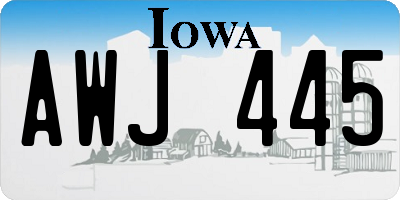 IA license plate AWJ445