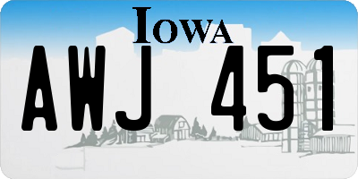 IA license plate AWJ451