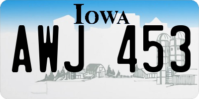 IA license plate AWJ453