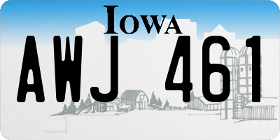 IA license plate AWJ461