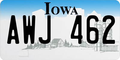 IA license plate AWJ462