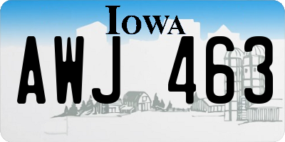 IA license plate AWJ463