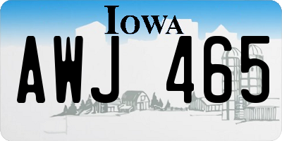 IA license plate AWJ465