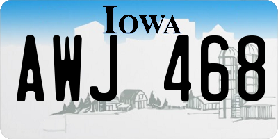 IA license plate AWJ468
