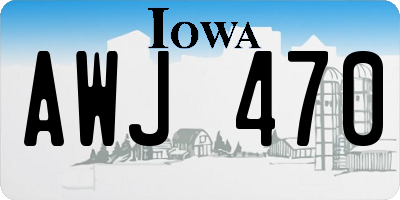 IA license plate AWJ470