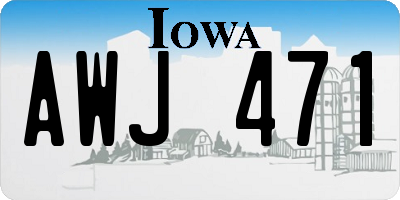 IA license plate AWJ471