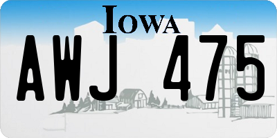 IA license plate AWJ475