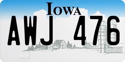 IA license plate AWJ476