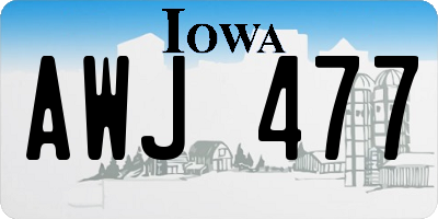 IA license plate AWJ477