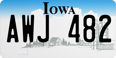 IA license plate AWJ482
