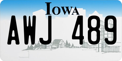 IA license plate AWJ489