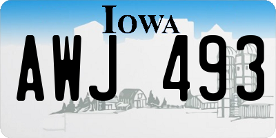 IA license plate AWJ493