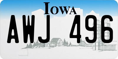IA license plate AWJ496