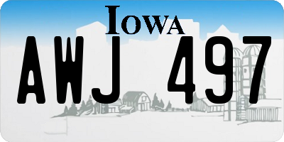 IA license plate AWJ497