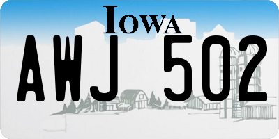 IA license plate AWJ502
