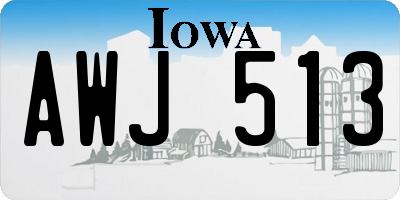 IA license plate AWJ513