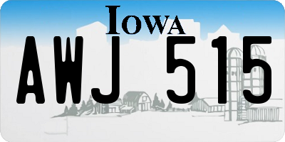 IA license plate AWJ515