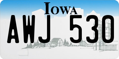 IA license plate AWJ530