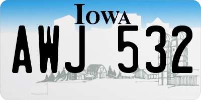 IA license plate AWJ532