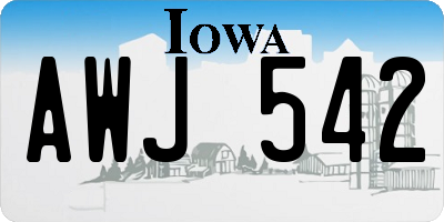 IA license plate AWJ542
