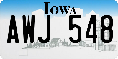 IA license plate AWJ548