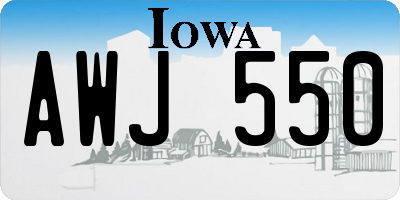 IA license plate AWJ550