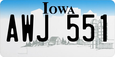 IA license plate AWJ551
