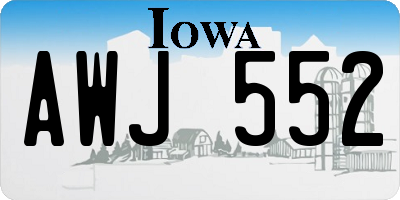 IA license plate AWJ552