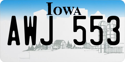 IA license plate AWJ553