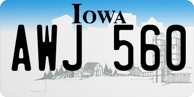 IA license plate AWJ560