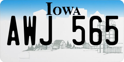 IA license plate AWJ565