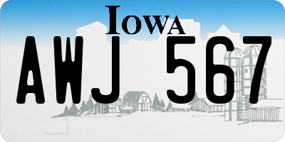 IA license plate AWJ567