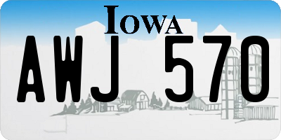 IA license plate AWJ570