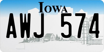 IA license plate AWJ574